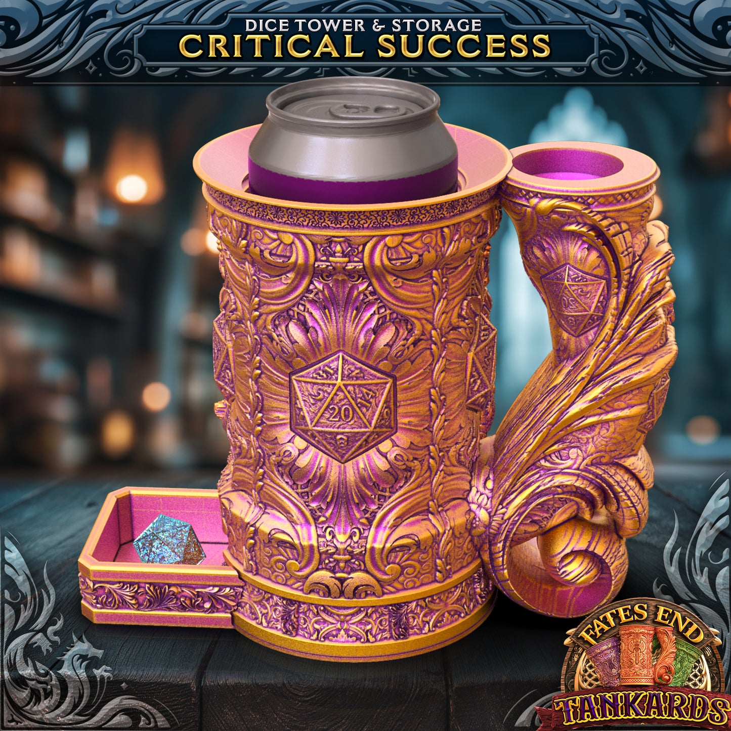 D20 Critical DiceTower & Flask (Fates End)