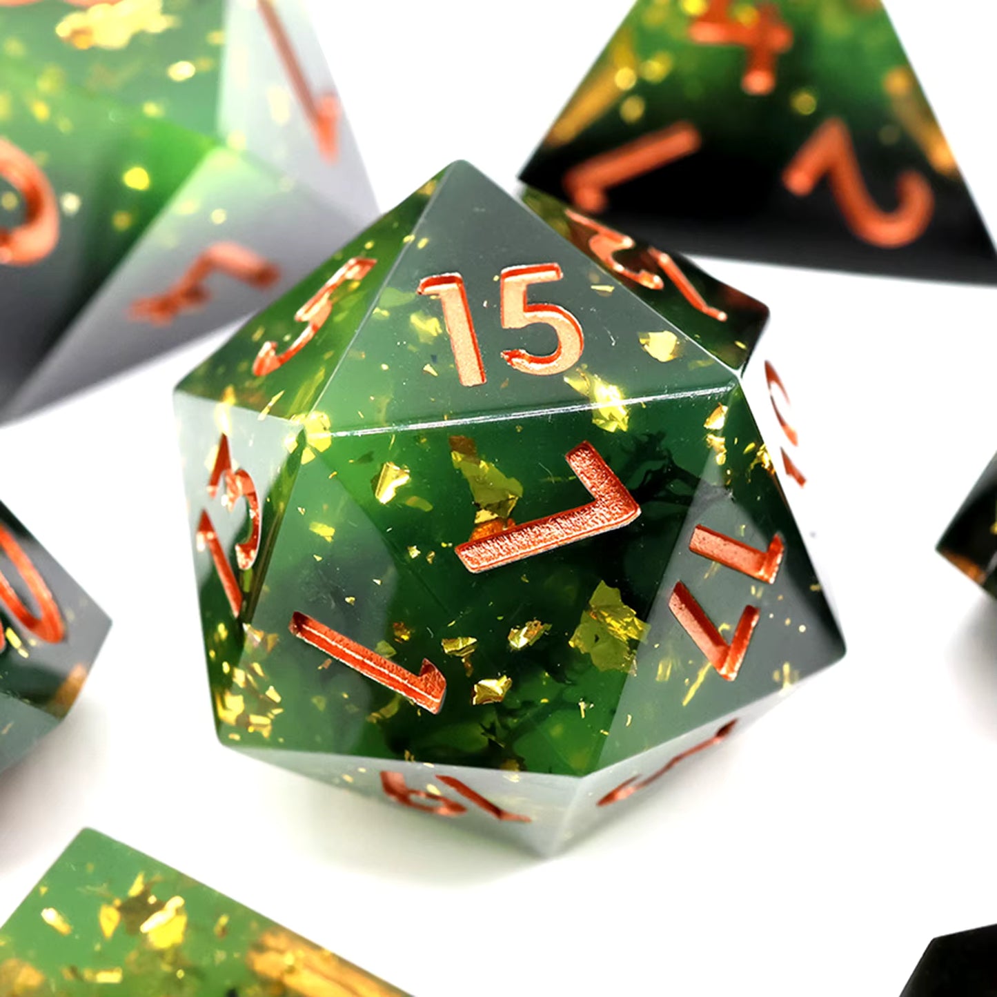 Forest Leaves - Grün, Schwarz & Gold