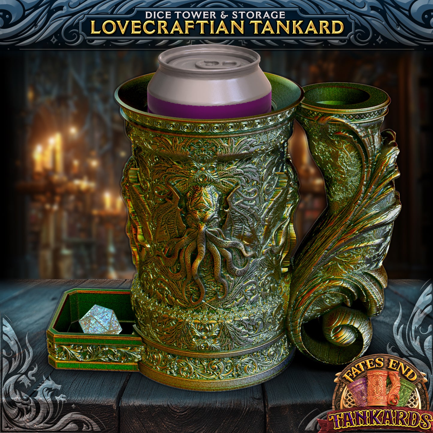 Cthulhu DiceTower & Flask (Fates End)