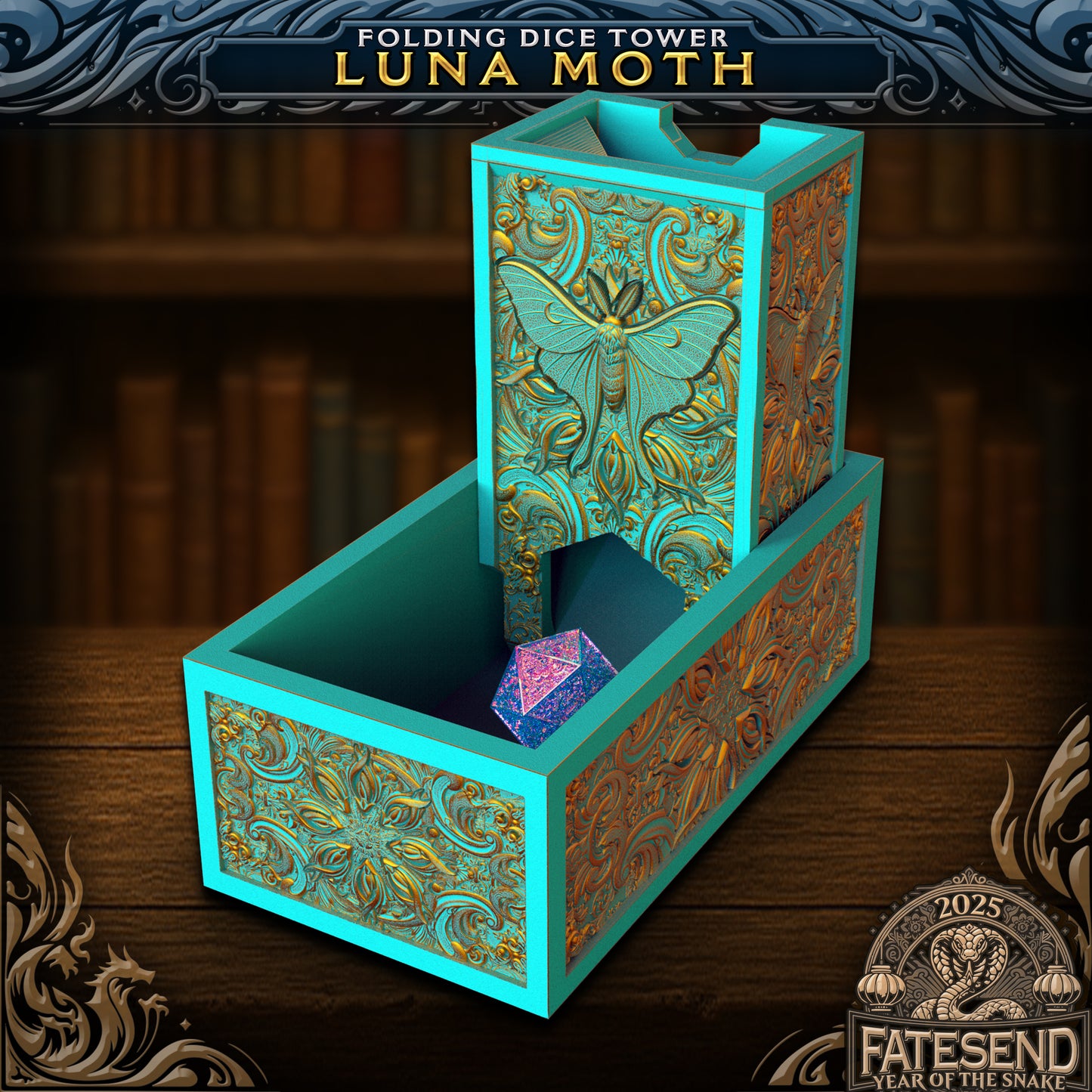 Luna Moth Folding Dice Tower (Fates End)