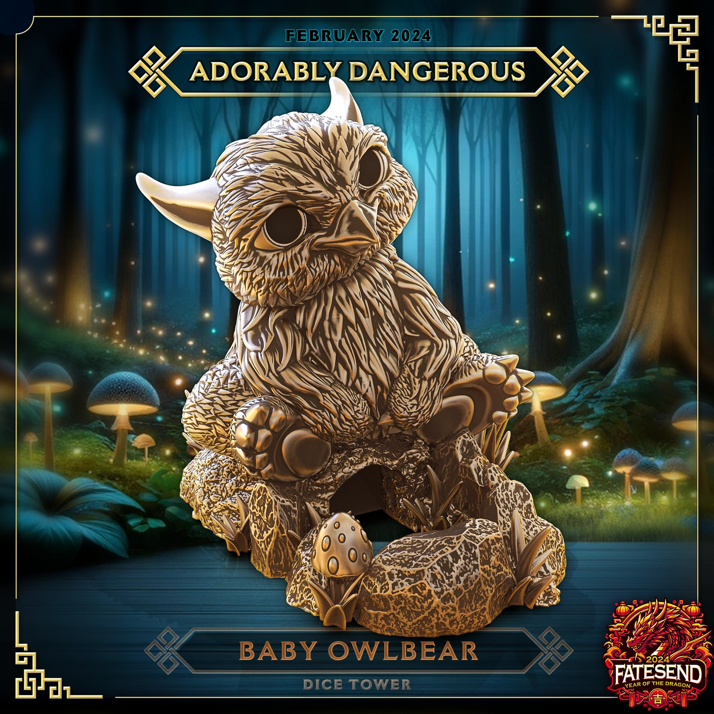 Baby Owlbear Dice Tower