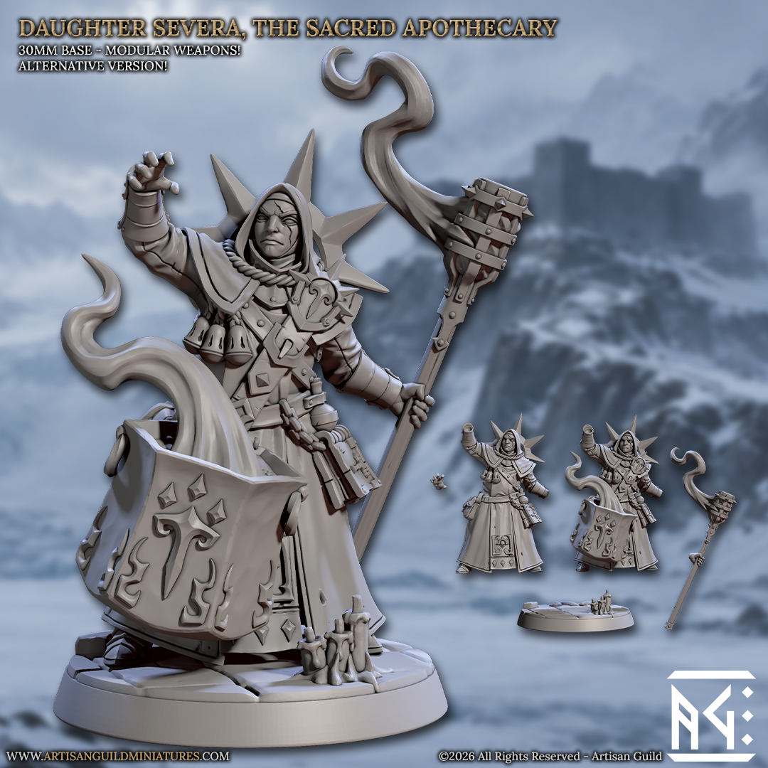 Daughter Severa, the Sacred Apothecary, D&D-Heldenminiatur von Artisan Guild, 3D-gedruckt