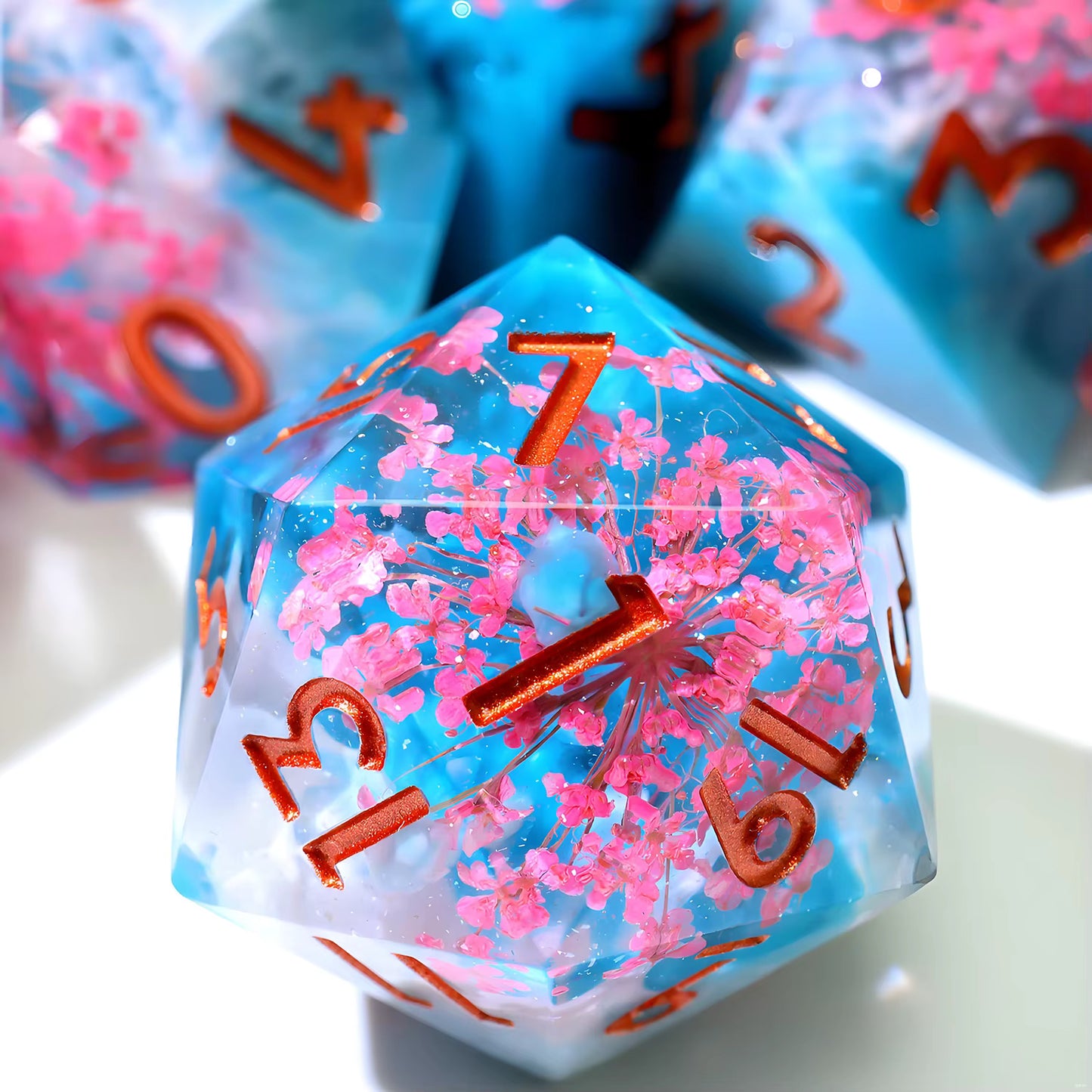 Sky Flowers - Hellblau, Weiß & Pink